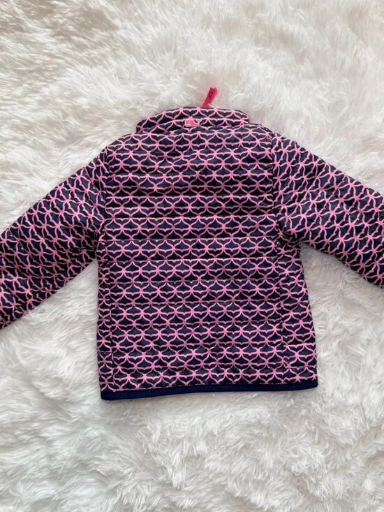 Quilted Baby Puffer Jacket 0-3M Pink Navy Lightweight Coat Vineyard Vines - Picture 6 of 11